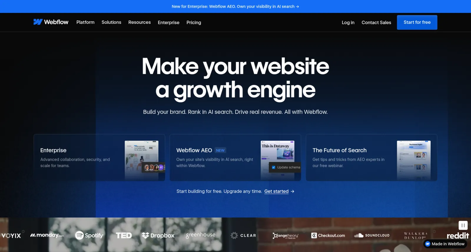 Interface Webflow Designer, l'éditeur visuel